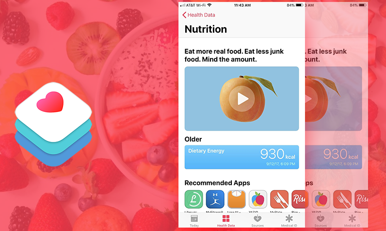 Apple HealthKit Food and Nutrition