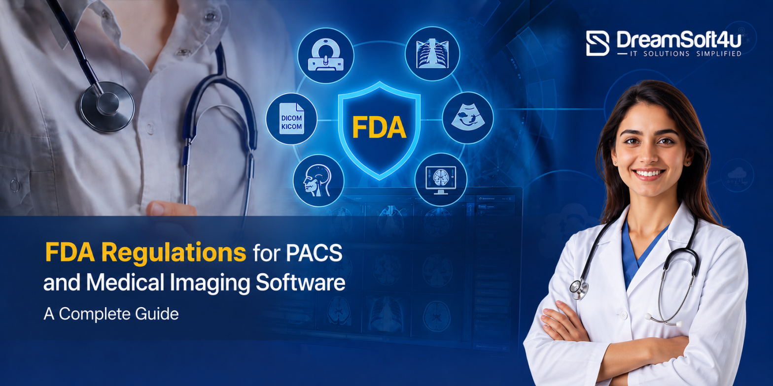 FDA regulations for medical imaging software showing PACS, MIMPS, and AI compliance pathways.