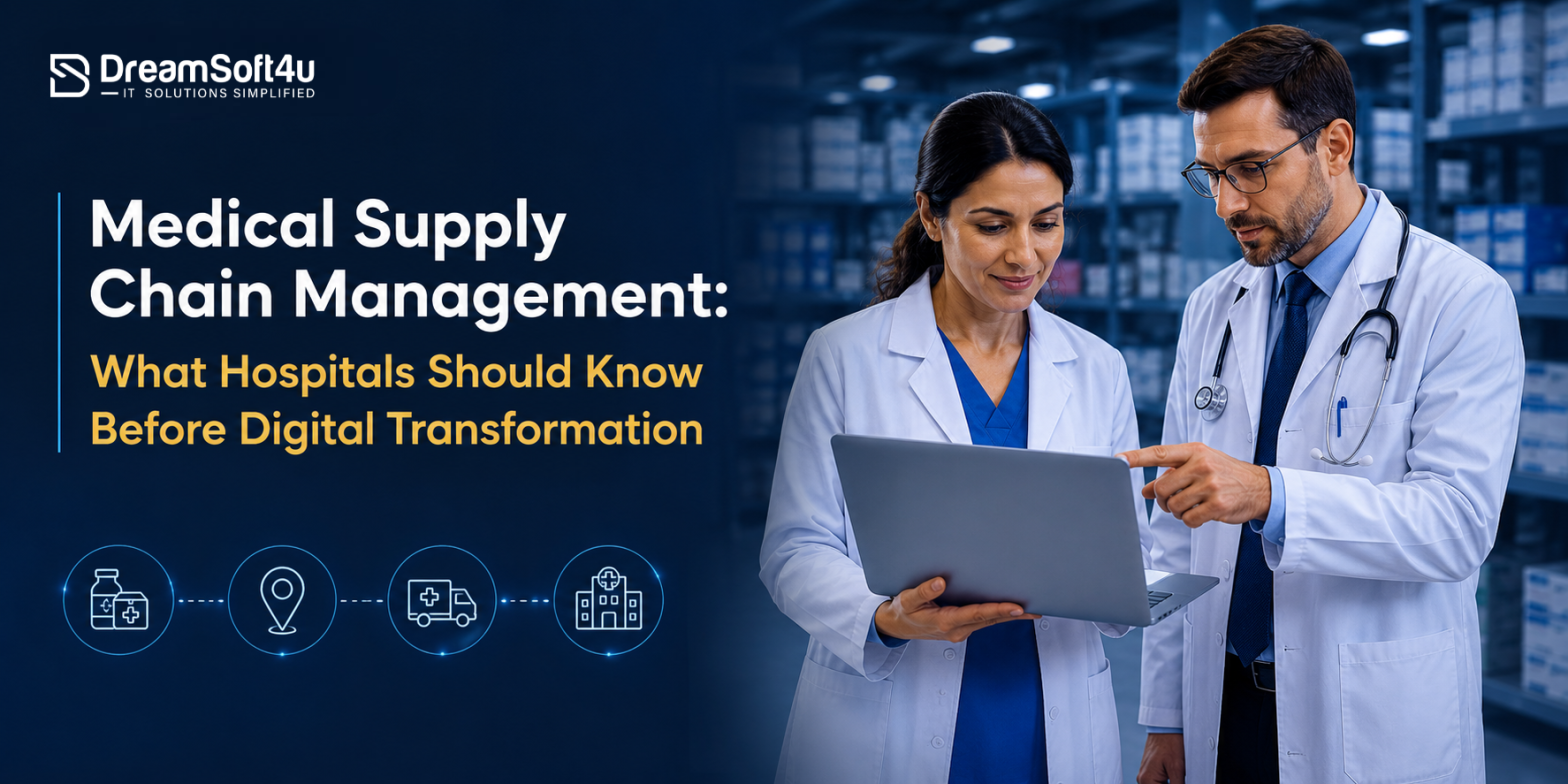 Medical supply chain management dashboard used by hospital staff.
