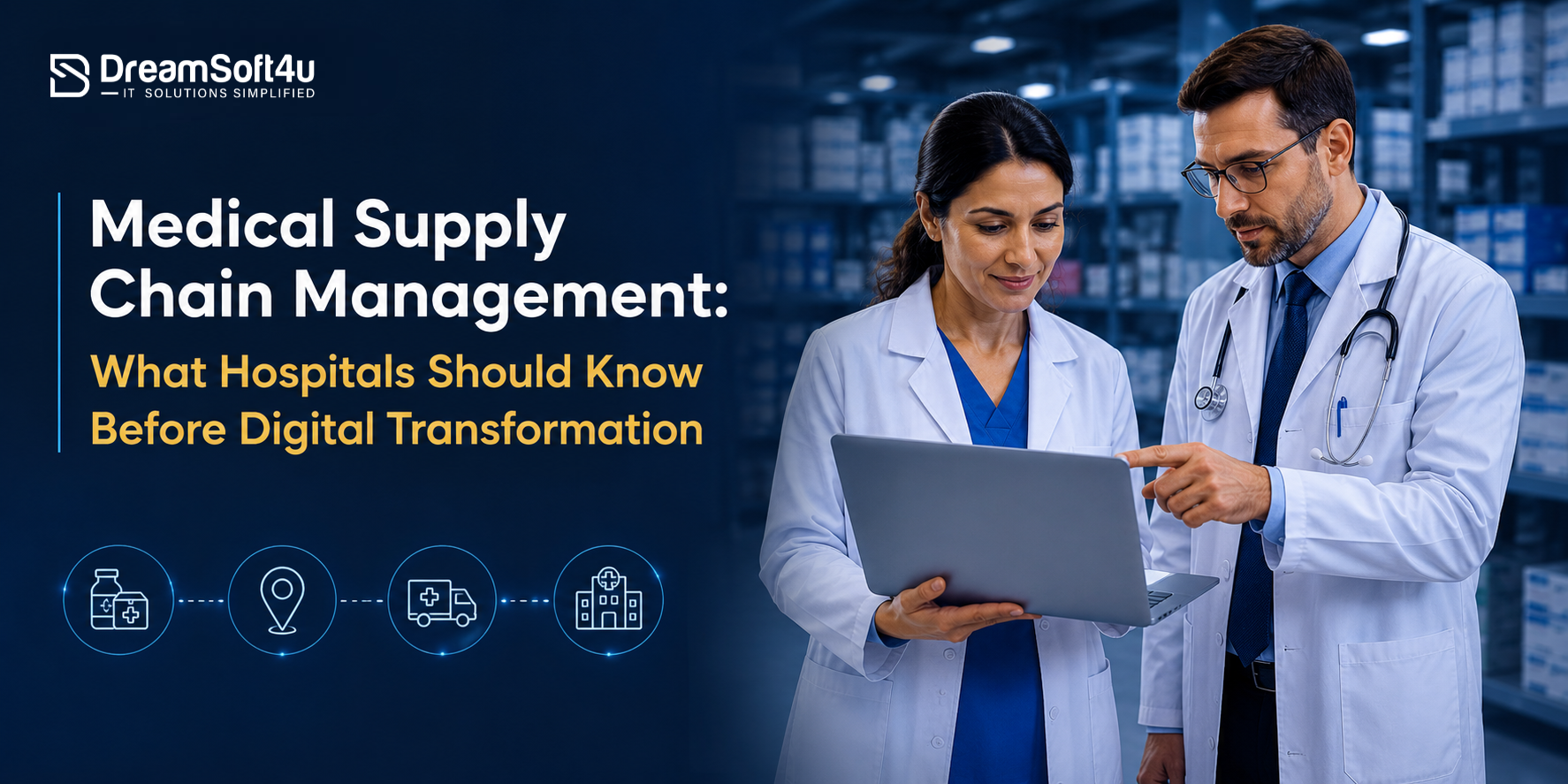 Medical supply chain management dashboard used by hospital staff.